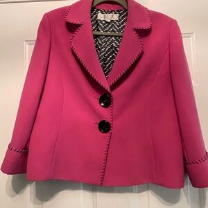 Tahari ASL Fuchsia Blazer with Black Accents